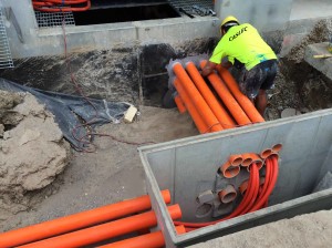 Service Mains Conduits and Concrete Pit