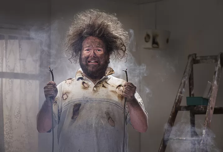 man gets a shock with his home improvements
